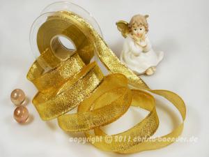 Geschenkband Dekoband Schleifenband Weihnachtsband Brokatband Gold mit Draht 25mm