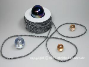 Geschenkband Dekoband Schleifenband Kordel Silbergrau ohne Draht 6mm