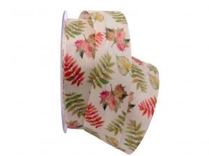 Herbstband Autum creme 40mm ohne Draht Herbstband Autum creme 40mm ohne Draht