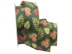 Herbstband Autum grün 40mm ohne Draht Herbstband Autum grün 40mm ohne Draht