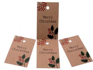 Geschenkanhänger Mistelzweig Merry Christmas 20 Stück Geschenkanhänger Mistelzweig Merry Christmas 20 Stück