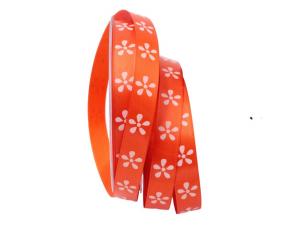 Blumenband simple Flower orange /weiß 15mm ohne Draht