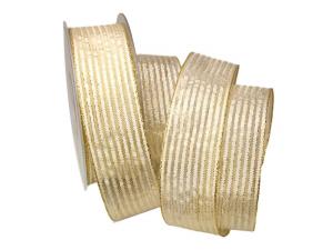 Dekoband Goldstreifen creme mit Nylonkante 40mm Dekoband Goldstreifen creme mit Nylonkante 40mm