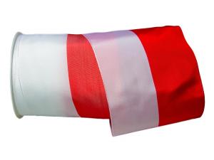 Uni Nationalband Polen 100mm rot / weiß  ohne Draht